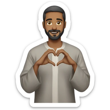 Man in Qamis who makes a heart with his hands sticker