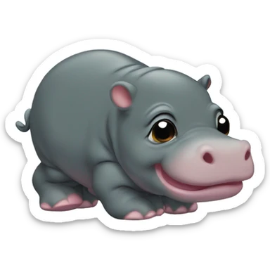 baby pygmy hippo mad sticker