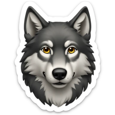 wolf black sticker