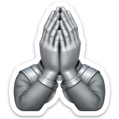 praying metallic hands, no gold sticker