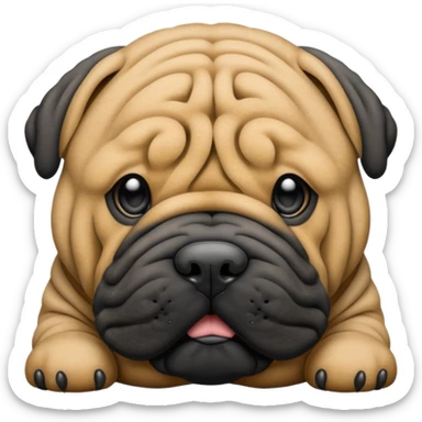 Shar Pei black sticker