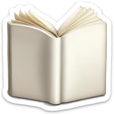 closed book with white cover, white pages  sticker