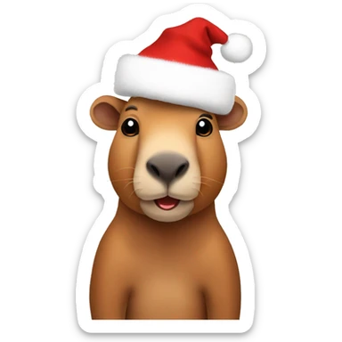 capibara con gorro de navidad sticker