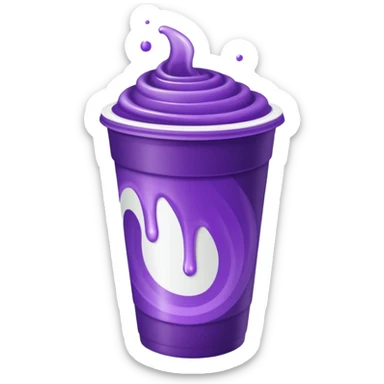 purple liquid inside styrofoam cup sticker
