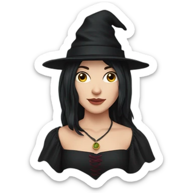 ilona black haired witch tartiflette sticker
