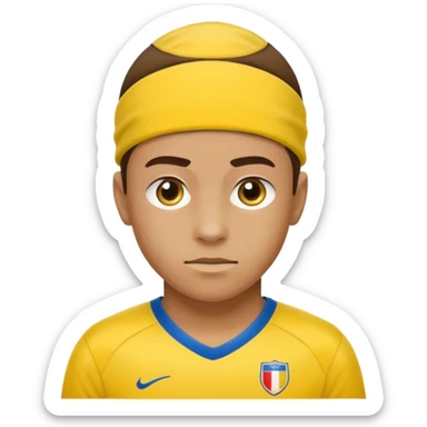soccer winger with sweatband, yellow color. sticker