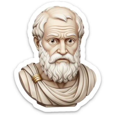 statue blache antique de diogène de sinope qui pense  sticker