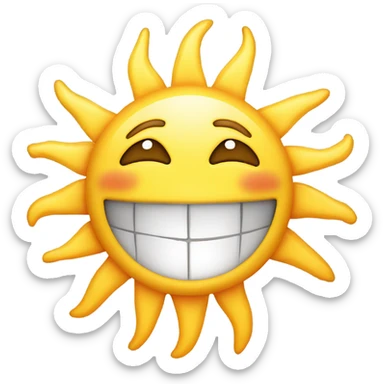 The sun with a face on it sticker
