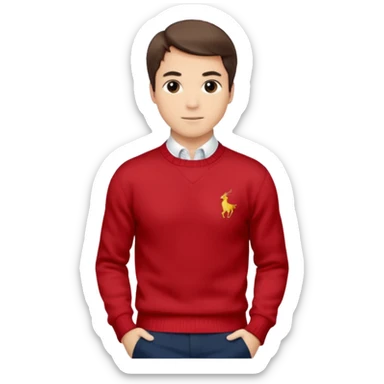 red crewneck Ralph Lauren sweater  sticker
