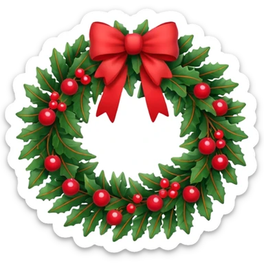 christmas wreath sticker