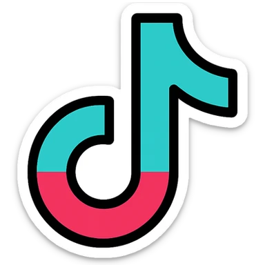 modern minimal TikTok logo icon, clean lines, simple color palette, no text sticker