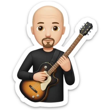guitar player bald short goatee sticker