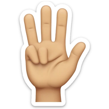 Three fingers thumb second and middle on one hand sticker