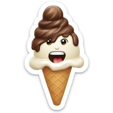 Ice cream eating ice cream sticker