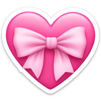 cute bow on a top of pink heart sticker