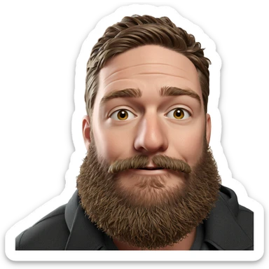 male portrait with beard sticker