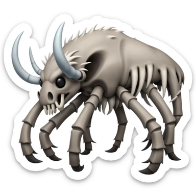 🥶+☠️+🐗+🦣+🕷 into a creepy living creature sticker