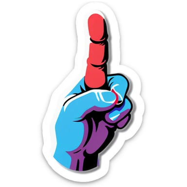 finger heart formed by overlapping the thumb and middle finger sticker