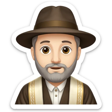 Rabbi wearing a Tallit and Borcelino sticker