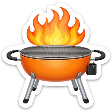 grill with flames sticker