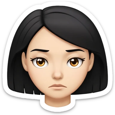 Headache female with black hair sticker