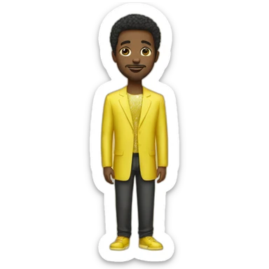 Black man yellow sparkling dress sticker