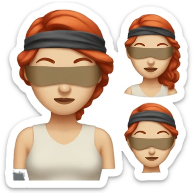 Female Red head with blindfold sticker