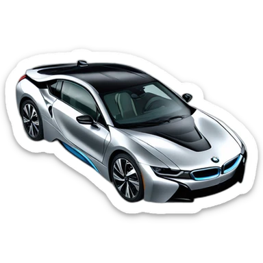 Silver bmw i8 sticker