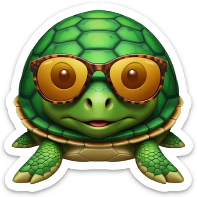 Turtle wearing sunglasses  sticker