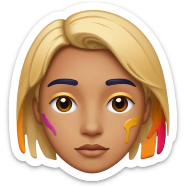 Paint style face sticker