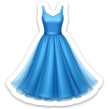 blue dress, isolated, tulle skirt sticker