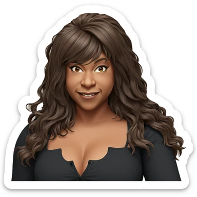 smiling girl with long hair sticker