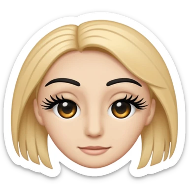 A 2d standard eyelash to hide passwords emoji sticker