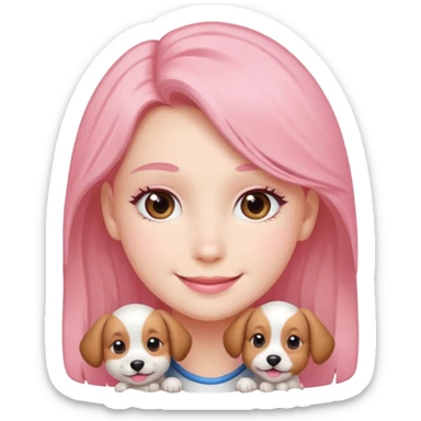 Smiling with pink blush and puppy eyes sticker