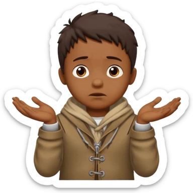 Emoji in which a small man begging sticker
