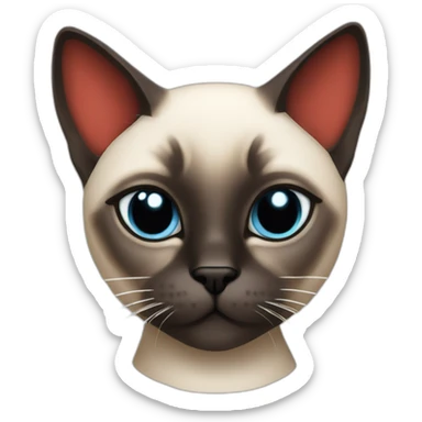 Siamese cat with devil's horns sticker