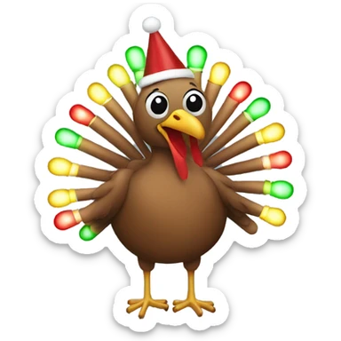 Turkey with Christmas lights  sticker