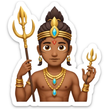 indian god with Poseidon trident sticker