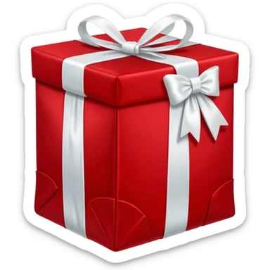 red Christmas bag with red gift boxes with white bows sticker