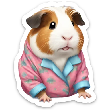 Guinea pig wearing pajamas  sticker