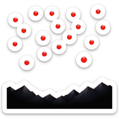 Edgy Black night sky crimson-blood-red glowing lights  Aesthetic scene scenery full picture  sticker