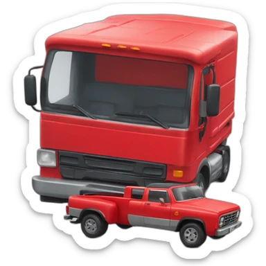 stylo rouge et un camion sticker