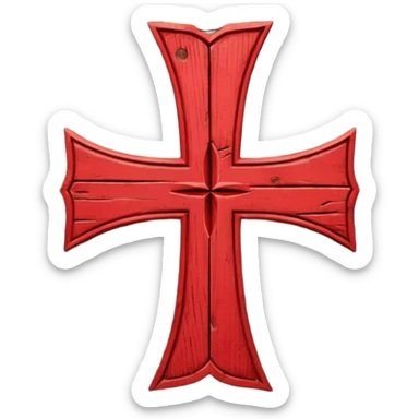 A red scarlet cross sticker