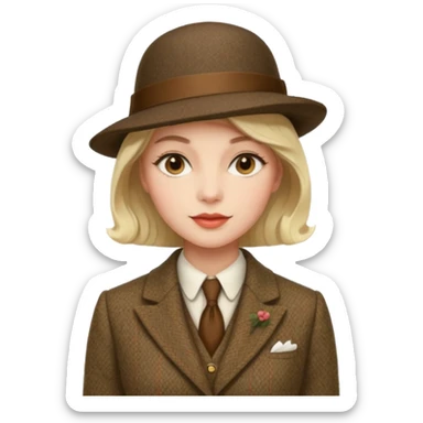 Old british vibe suit woman sticker