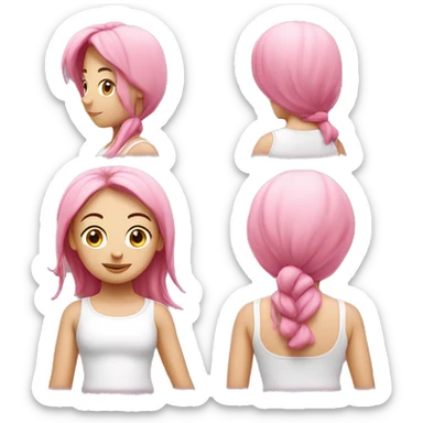 Pink girl in yoga white  sticker