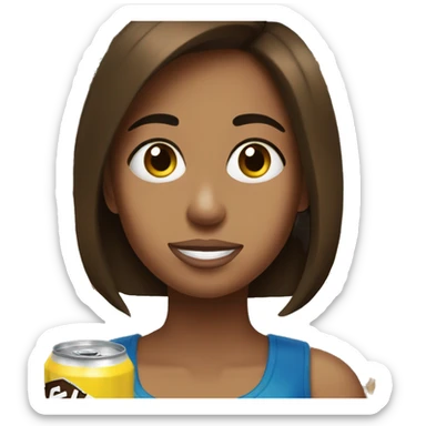 brown haired girl portrait but she is drinking a 4loko sticker