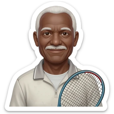 Tennis player old black male sticker