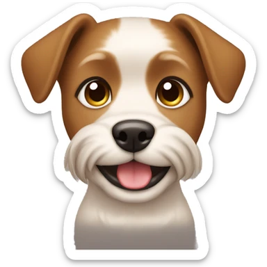 create an emoji of a yorkshire dog, just your face, she is a puppy and very cute and has pricked ears. your face has darker brown hair too sticker