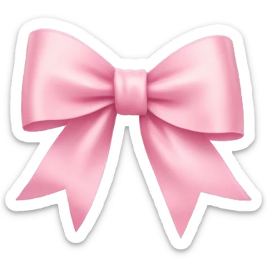 light pink ribbon bow sticker