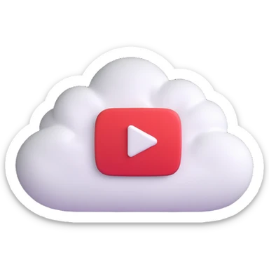 A cloud with a YouTube play button symbol inside it, representing views on YouTube sticker